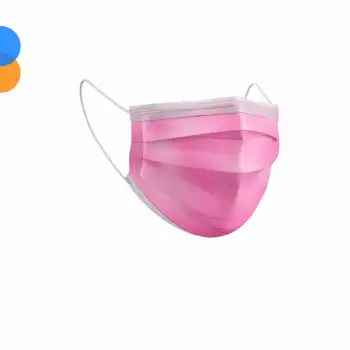 Medikal Tek Kullanımlık Maske 3 Katlı Telli Meltblown Filtreli 50li Kutu - Pembe