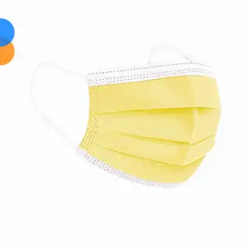 Medikal Tek Kullanımlık Maske 3 Katlı Telli Meltblown Filtreli 50li Kutu - Sarı