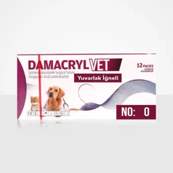 Damacryl-Vet Cerrahi PGA (Emilebilir) Cerrahi İplik Yuvarlak İğneli - No 0
