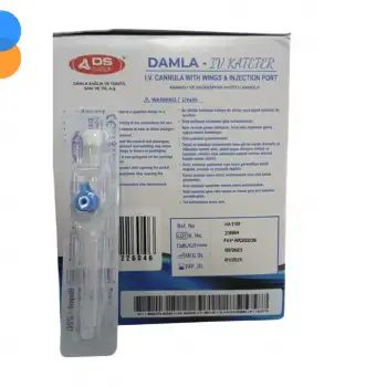 Damla Sağlık Branül (İntraket) Mavi 22G 100 lü Kutu