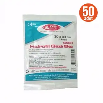Damla Sağlık Steril 30x80  2li Paket Gaz Kompress Spanç 50 adet