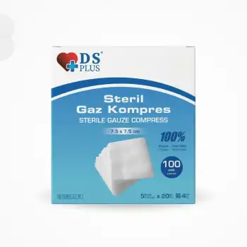 Damla Sağlık Steril Gaz Kompres 4 Kat 7,5cm x 7,5cm 100lü Kutu