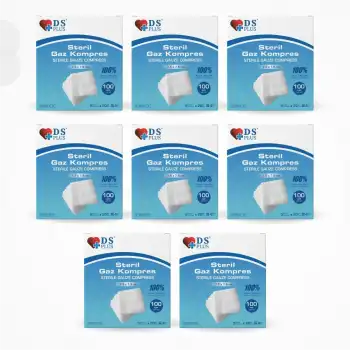Damla Sağlık Steril Gaz Kompres 4 Kat 7,5cm x 7,5cm 100lü Kutu - 8 Kutu