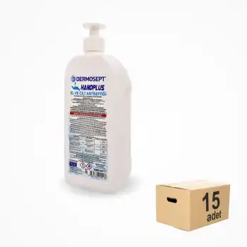 Dermosept Handplus El Ve Cilt Antiseptiği 1000 ml - 15 Adet (1 Koli)