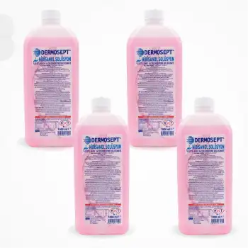Dermosept Hibisanol Solüsyon Klorheksidin (CHLORHEXİDİNE %4) ( Alkol Bazlı (10%) 1 LT - 4 Adet