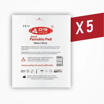 DS Damla Sağlık Steril Pamuklu Ped 10cm x 10cm - 5 Adet