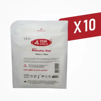 DS Damla Sağlık Steril Pamuklu Ped 10cm x 15cm - 10 Adet