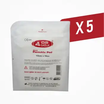 DS Damla Sağlık Steril Pamuklu Ped 10cm x 15cm - 5 Adet