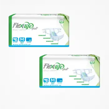 Flexi Life Yetişkin Tekstil Yüzeyli Bel Bantlı Hasta Bezi (M) Medium 30lu Paket x 2 Paket