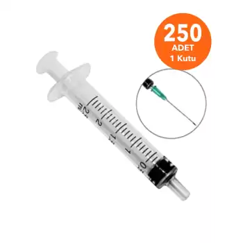 Genject 2,5 ML Enjektör Kısa Uçlu (21G/16mm) 250li Kutu