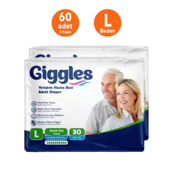 Giggles Yetişkin Bel Bağlamalı Hasta Bezi Large (L) - 60 Adet