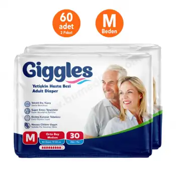 Giggles Yetişkin Bel Bağlamalı Hasta Bezi Medium - 60 Adet