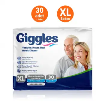 Giggles Yetişkin Bel Bağlamalı Large (XL) Hasta Bezi - 30 Adet