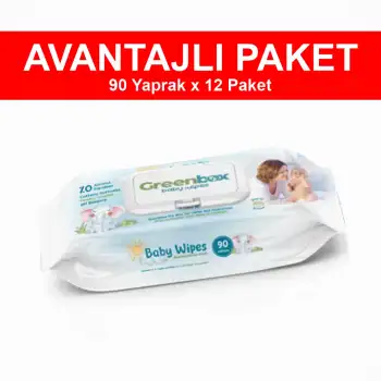 Greenbox Bebeklere Özel Islak Mendil 90lı Paket -  12 Paket