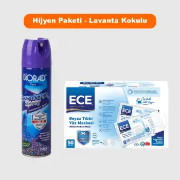 Hijyen Paketi - Lavanta Kokulu Sprey Dezenfektan 150ml + Steril Maske 50li