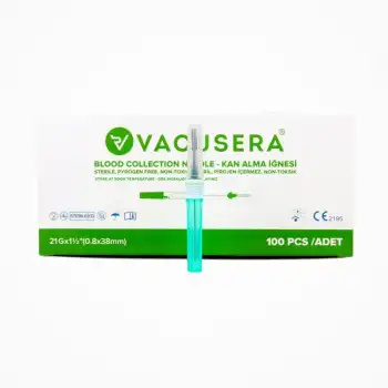 Kan Alma İğnesi (Vakumlu İğne Ucu) Yeşil 21G - 100lü Kutu