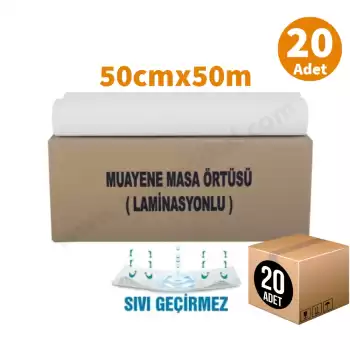 Laminasyonlu Muayene Masa Örtüsü 50cm x 50m - 20 Adet