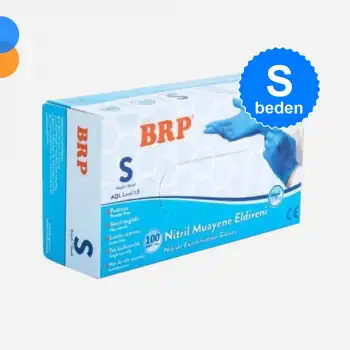 Mavi Muayene Nitril Eldiven Pudrasız Small (S) 100lü Kutu