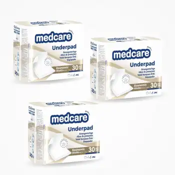 Medcare Yatak Koruyucu 60cm x 90cm - 30lu Paket x 3 Paket (90 Adet)
