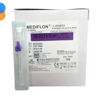 Mediflon Branül (İntraket) Mor 26G 100 lü Kutu