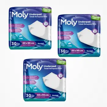 Moly Yatak Koruyucu 60cm x 90cm 30lu Paket x 3 Paket (90 Adet)