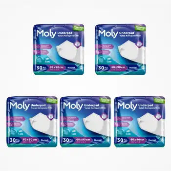 Moly Yatak Koruyucu 60cm x 90cm 30lu Paket x 5 Paket (150 Adet)