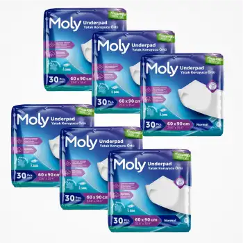 Moly Yatak Koruyucu 60cm x 90cm 30lu Paket x 6 (180 Adet)
