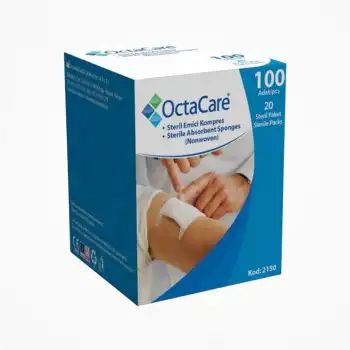 Octacare Emici Gazlı Kompres (Nonwoven) Steril 7,5cm x 7,5cm 100lü Kutu