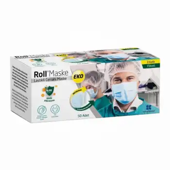 Roll EKO Cerrahi Maske Lastikli (3 Katlı) Filtreli 50li Kutu - 1 Kutu