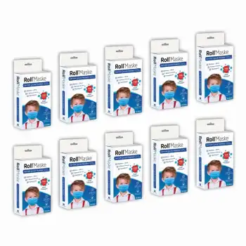 Roll Erkek Çocuk 3 Katlı Telli Cerrahi Maske 10lu Kutu - 10 Kutu