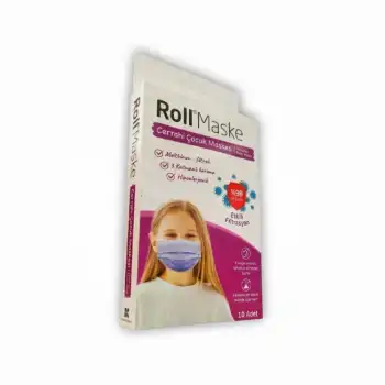 Roll Kız Çocuk 3 Katlı Telli Cerrahi Maske 10lu Kutu - 1 Kutu