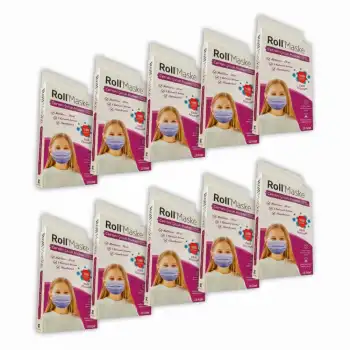 Roll Kız Çocuk 3 Katlı Telli Cerrahi Maske 10lu Kutu - 10 Kutu