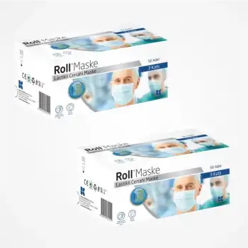 Roll Steril Maske Lastikli (3 Katlı) 50li Kutu - 2 Kutu