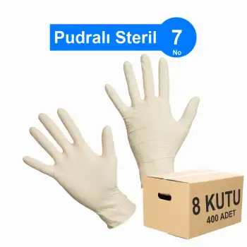 Steril Eldiven Pudralı No: 7 - 1 Koli - 400 Adet