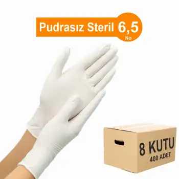 Steril Eldiven Pudrasız No: 6,5 - 1 Koli - 400 Adet