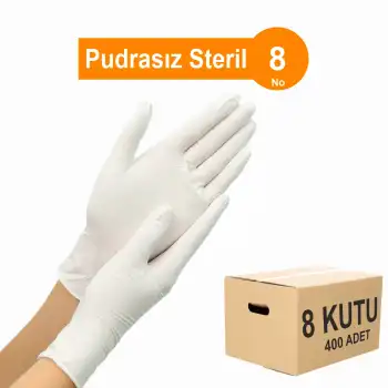 Steril Eldiven Pudrasız No: 8 - 1 Koli - 400 Adet