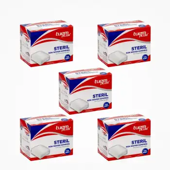 Tuemplus Nonwoven Steril Kompres 7,5x7,5 4 Kat 100lü Kutu - 5 Kutu
