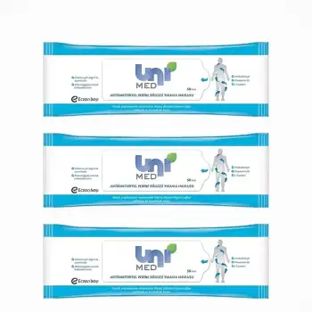 Unimed Antibakteriyel Vücut Yıkama Havlusu 50li Paket x 3 Paket