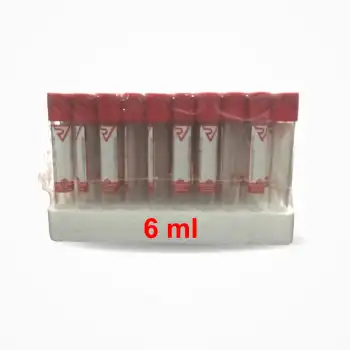Vakumlu Boş Kan Alma Tüpü Kırmızı Kapak 6 ML - 100lü Paket