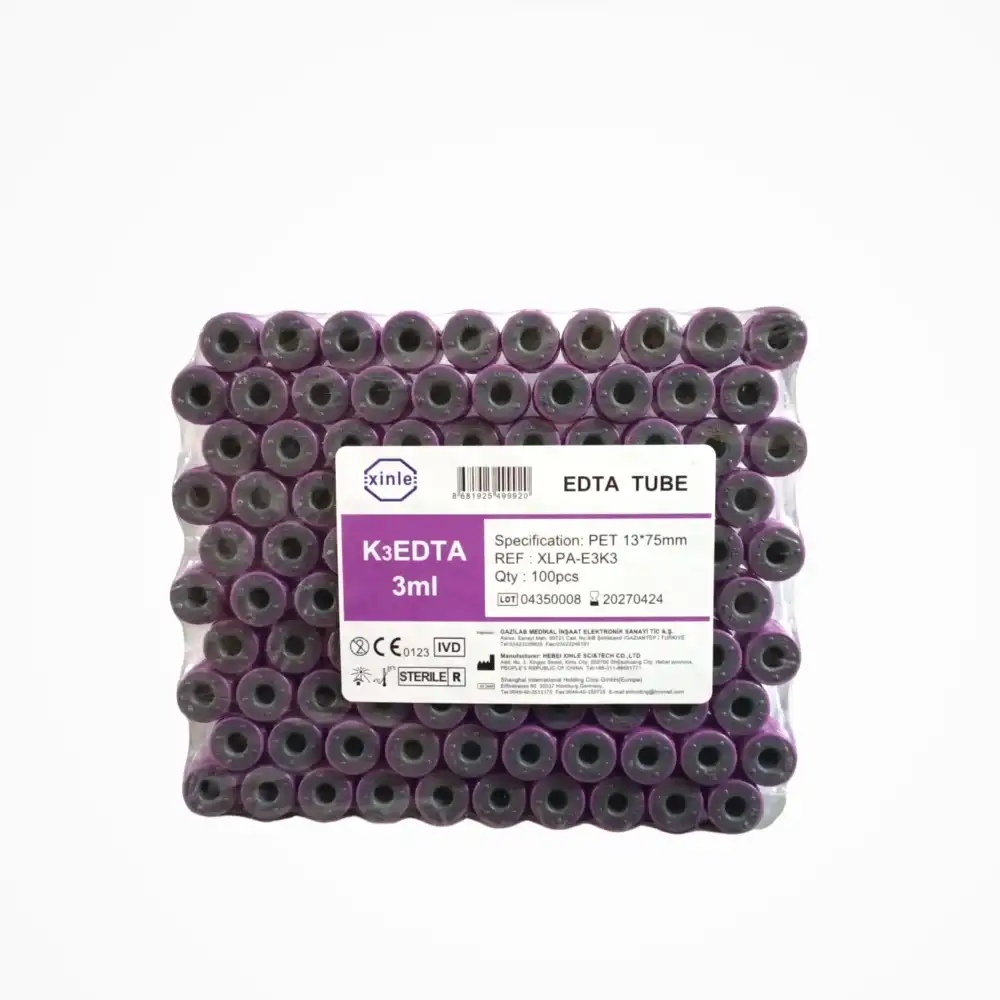 Kan Alma K3 Edtalı Tüp 3 ML (Mor Kapak) 100lü Paket