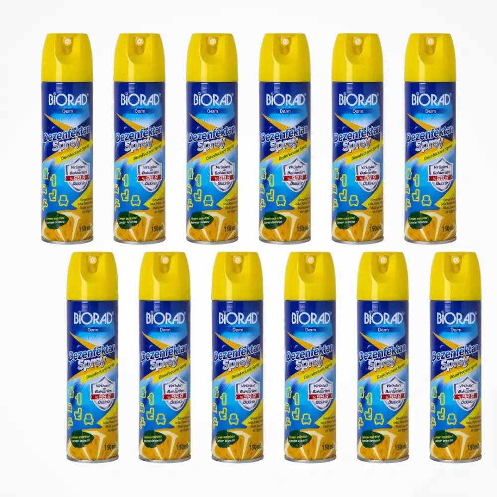 Biorad Parfümlü Dezenfektan Sprey Limon Kokulu 150ml - 12 Adet