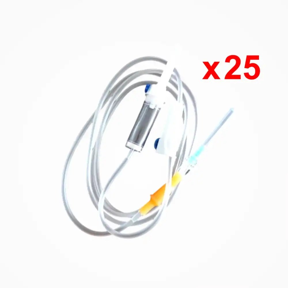 Berha Serum Seti (İnfüzyon Seti) Kilitli (Vidalı Uç) Yeşil Uçlu 25li Paket