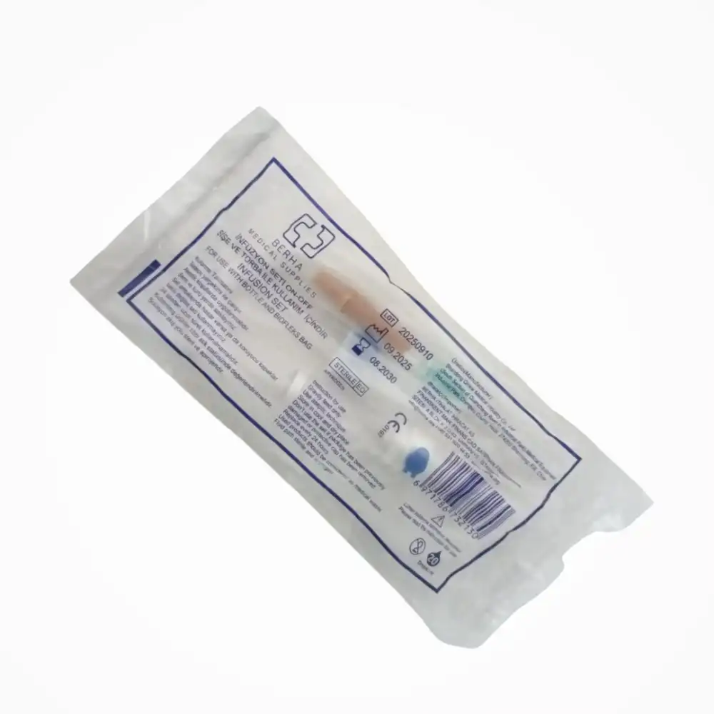 Berha Serum Seti (İnfüzyon Seti) Kilitli (Vidalı Uç) Yeşil Uçlu 25li Paket