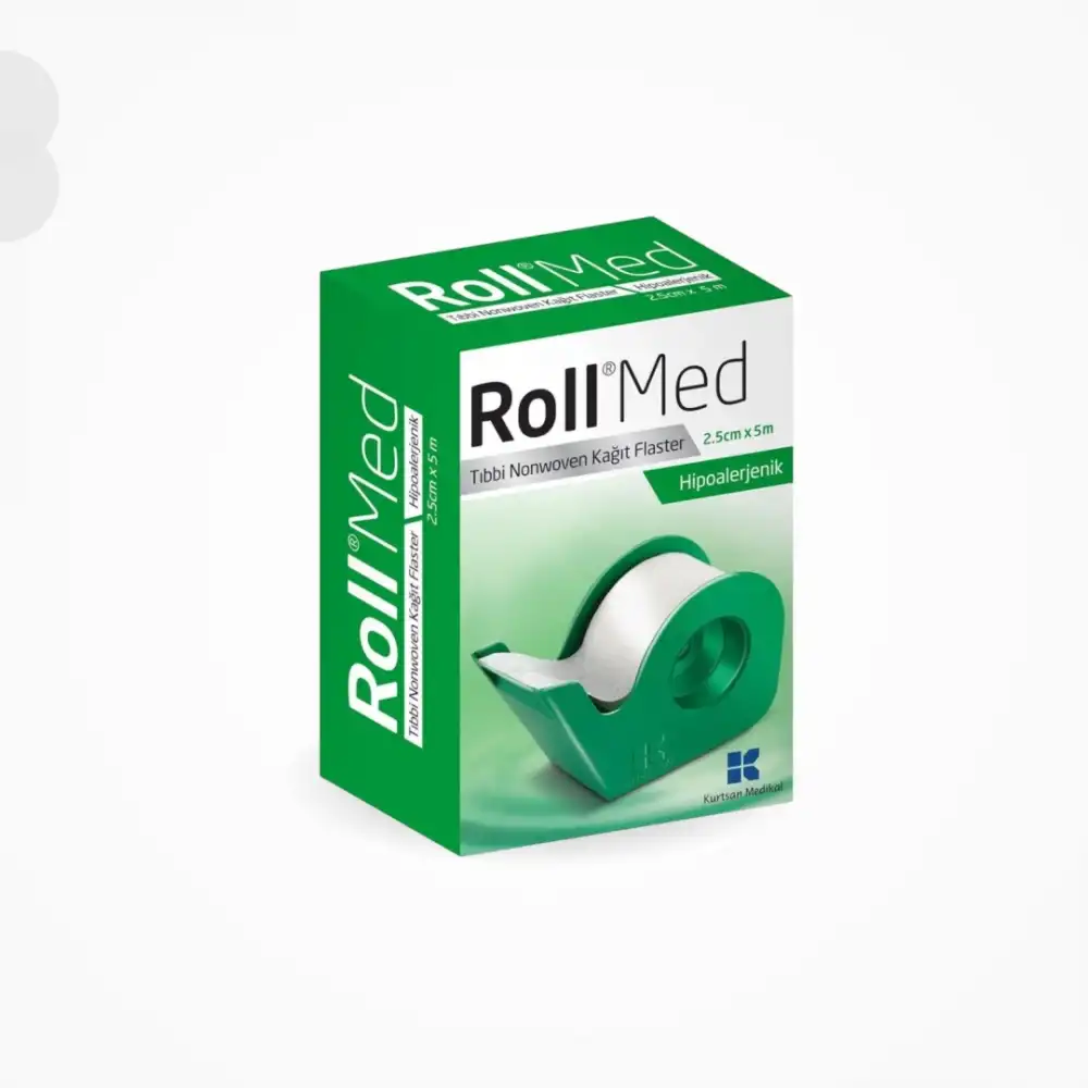 RollMed Tıbbi Hipoalerjenik Nonwoven Kağıt Flaster (Kesicili) 2,5cm x 5m - 4 Adet