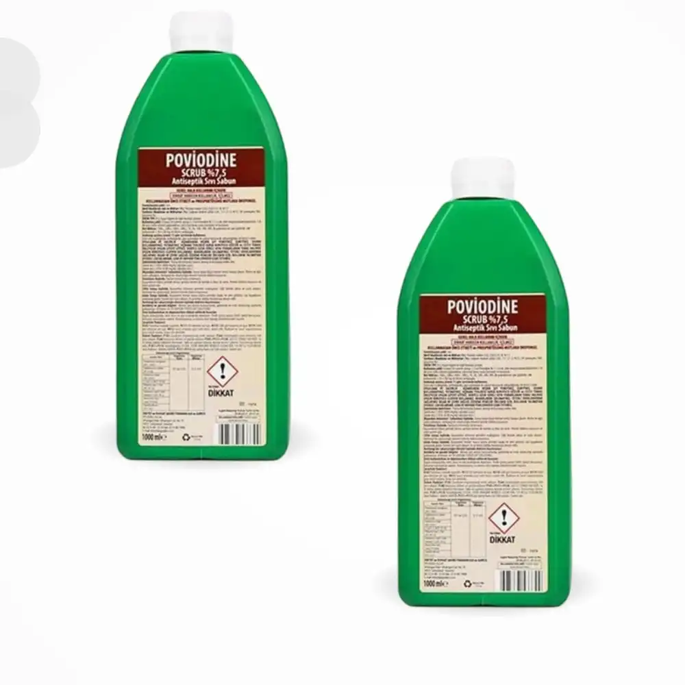 Aqua Batikonlu Sıvı Sabun (Poviodine %7,5 Scrub) 1 Litre - 2 Adet