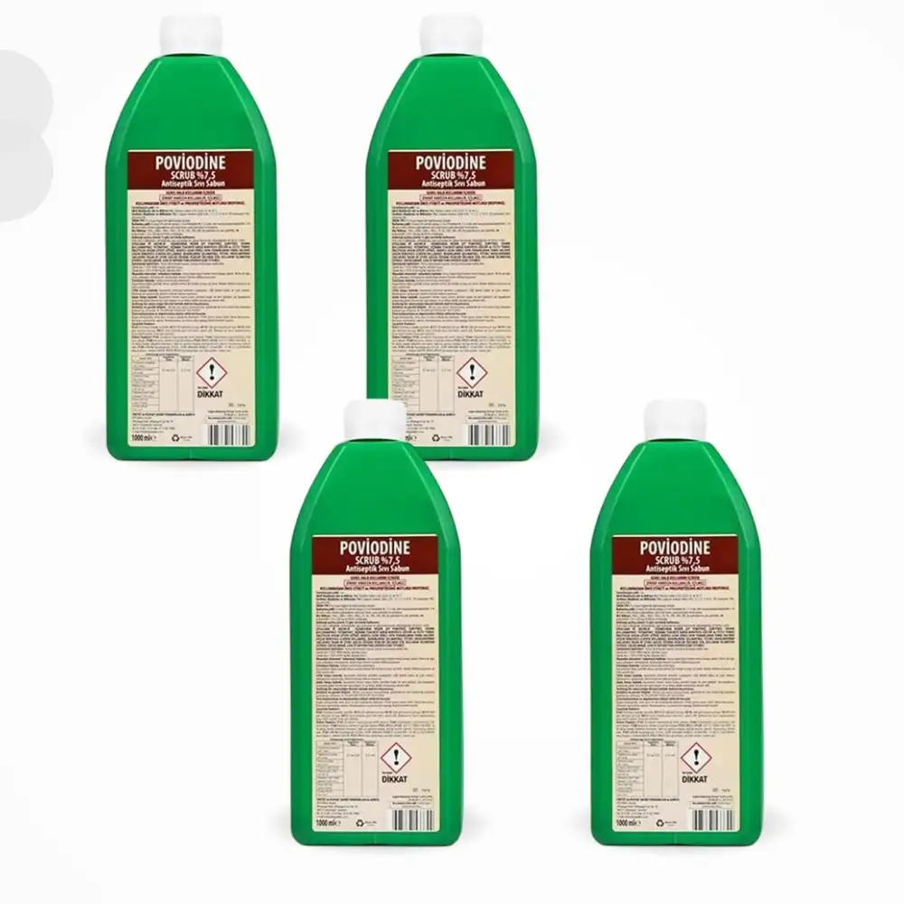 Aqua Batikonlu Sıvı Sabun (Poviodine %7,5 Scrub) 1 Litre - 4 Adet