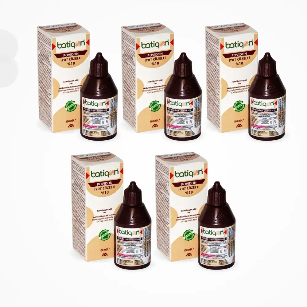 Aqua Batikon Antiseptik Solüsyon (10% İyot Çözelti) 100 ml - 5 Adet