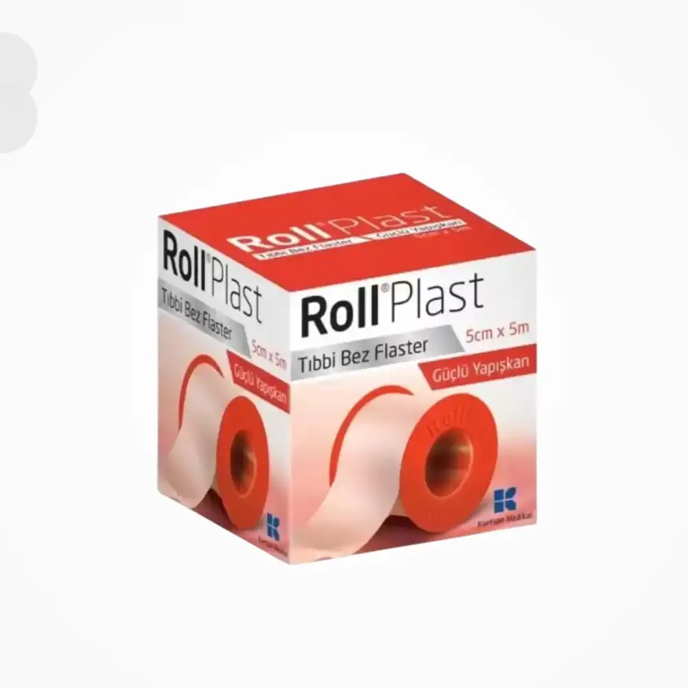 Roll Plast Tıbbi Bez Flaster (Çinko Oksitli Kauçuk Yapışkanlı) 5cm x 5m - 5 Adet