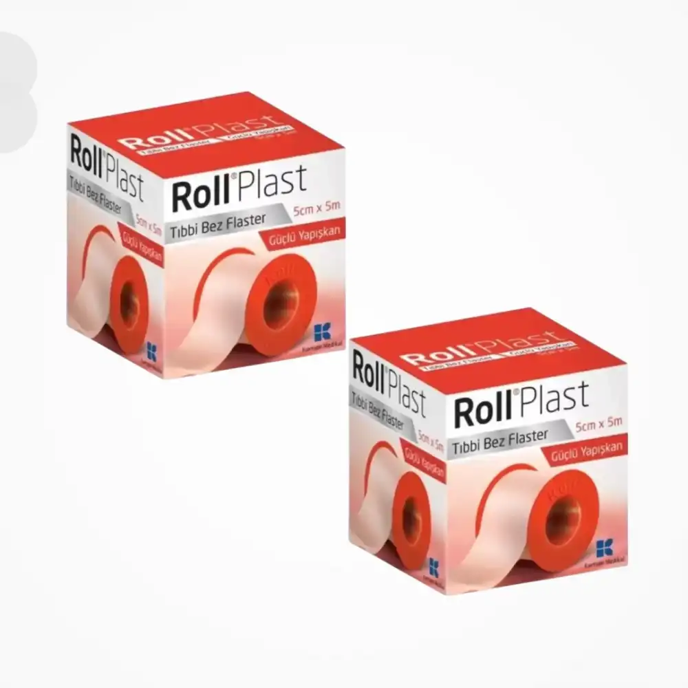 Roll Plast Tıbbi Bez Flaster (Çinko Oksitli Kauçuk Yapışkanlı) 5cm x 5m - 2 Adet