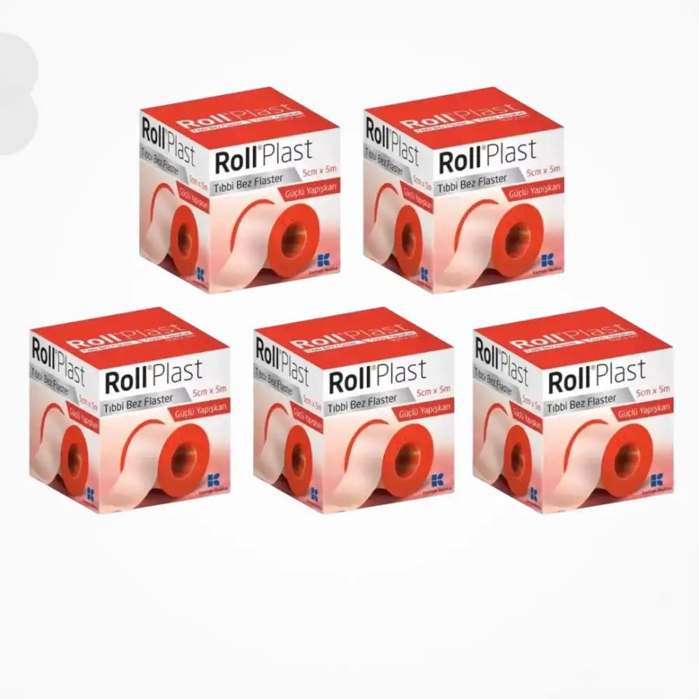Roll Plast Tıbbi Bez Flaster (Çinko Oksitli Kauçuk Yapışkanlı) 5cm x 5m - 5 Adet